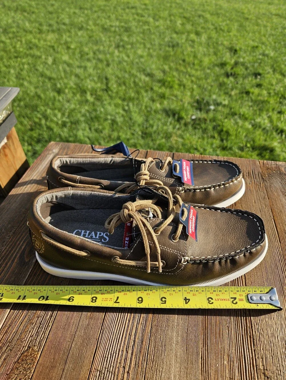 New CHAPS Benny Brown Memory Foam Boat Shoes